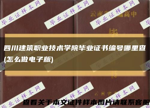 四川建筑职业技术学院毕业证书编号哪里查(怎么做电子版)缩略图