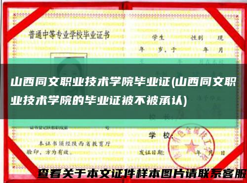 山西同文职业技术学院毕业证(山西同文职业技术学院的毕业证被不被承认)缩略图