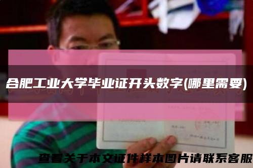 合肥工业大学毕业证开头数字(哪里需要)缩略图