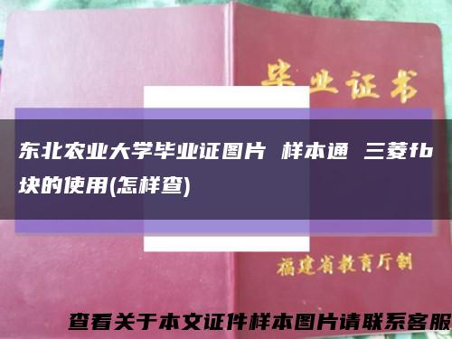 东北农业大学毕业证图片 样本通 三菱fb块的使用(怎样查)缩略图