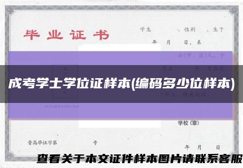 成考学士学位证样本(编码多少位样本)缩略图