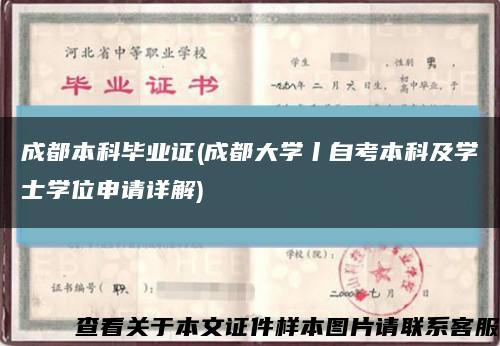 成都本科毕业证(成都大学丨自考本科及学士学位申请详解)缩略图