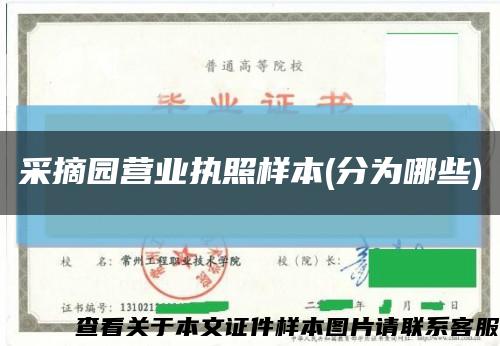 采摘园营业执照样本(分为哪些)缩略图