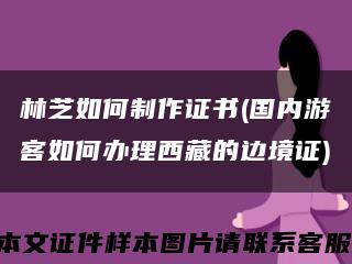 林芝如何制作证书(国内游客如何办理西藏的边境证)缩略图