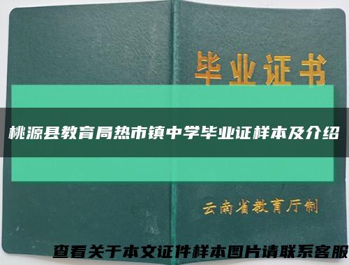 桃源县教育局热市镇中学毕业证样本及介绍缩略图