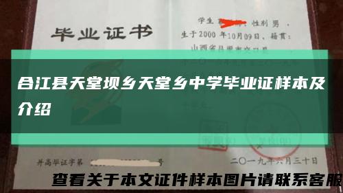 合江县天堂坝乡天堂乡中学毕业证样本及介绍缩略图