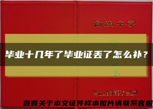 毕业十几年了毕业证丢了怎么补？缩略图