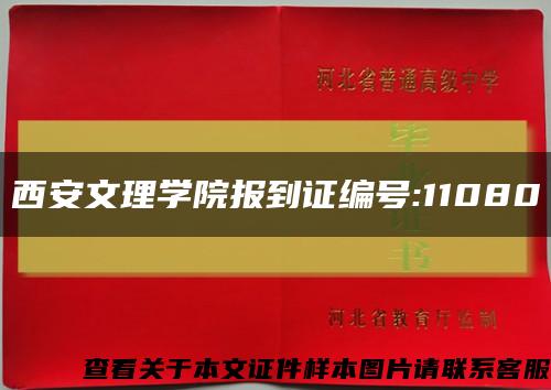 西安文理学院报到证编号:11080缩略图