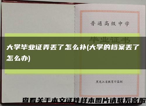 大学毕业证弄丢了怎么补(大学的档案丢了怎么办)缩略图