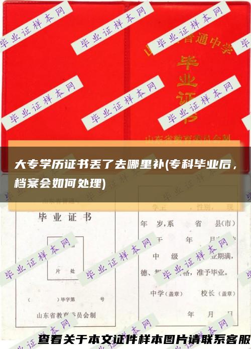 大专学历证书丢了去哪里补(专科毕业后，档案会如何处理)缩略图