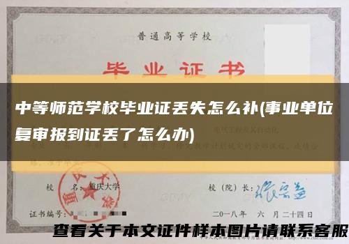 中等师范学校毕业证丢失怎么补(事业单位复审报到证丢了怎么办)缩略图