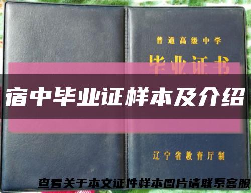 宿中毕业证样本及介绍缩略图