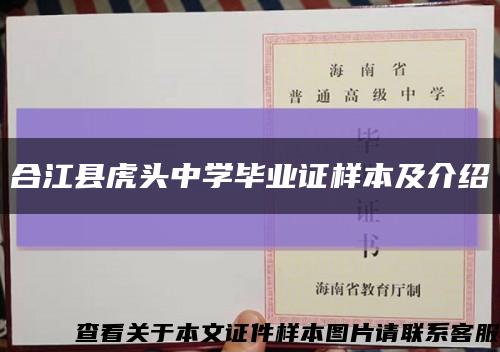 合江县虎头中学毕业证样本及介绍缩略图