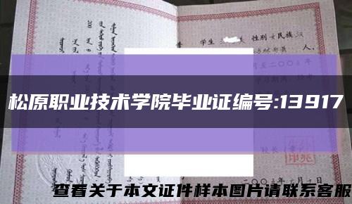 松原职业技术学院毕业证编号:13917缩略图