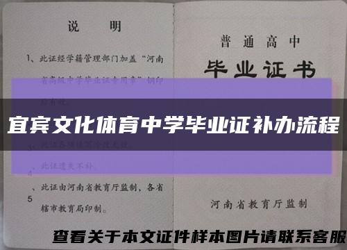 宜宾文化体育中学毕业证补办流程缩略图