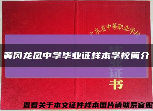 黄冈龙凤中学毕业证样本学校简介缩略图