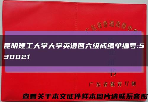 昆明理工大学大学英语四六级成绩单编号:530021缩略图