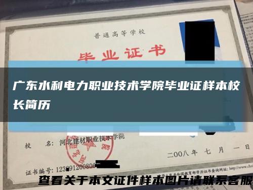 广东水利电力职业技术学院毕业证样本校长简历缩略图