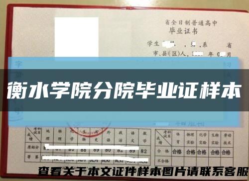 衡水学院分院毕业证样本缩略图