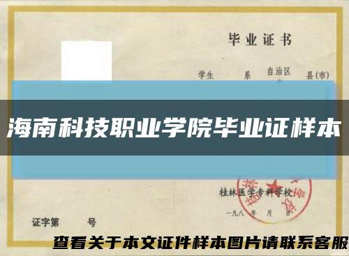 海南科技职业学院毕业证样本缩略图