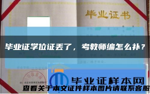 毕业证学位证丢了，考教师编怎么补？缩略图