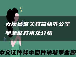 太康县城关教育组办公室毕业证样本及介绍缩略图