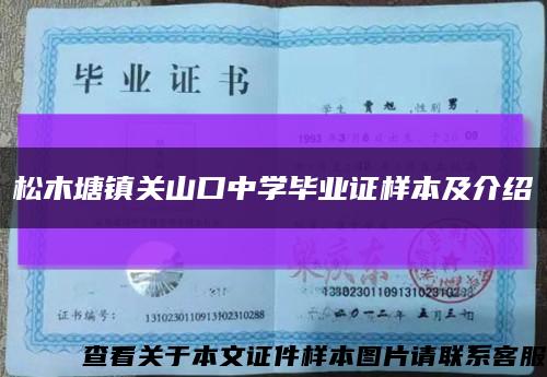 松木塘镇关山口中学毕业证样本及介绍缩略图