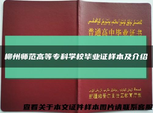 柳州师范高等专科学校毕业证样本及介绍缩略图