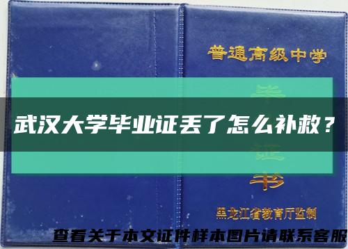 武汉大学毕业证丢了怎么补救？缩略图