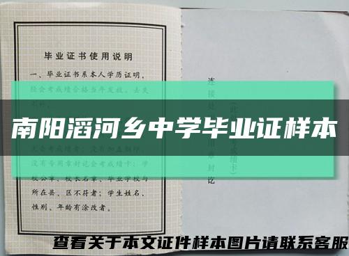 南阳滔河乡中学毕业证样本缩略图