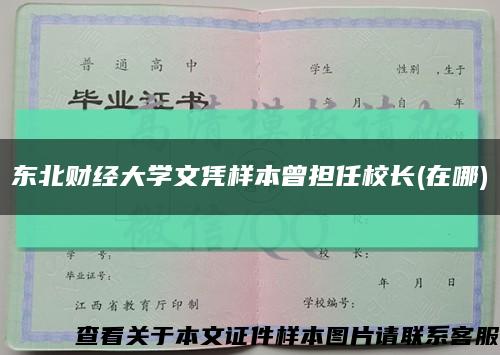 东北财经大学文凭样本曾担任校长(在哪)缩略图