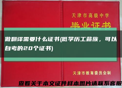 做翻译需要什么证书(低学历工薪族，可以自考的20个证书)缩略图