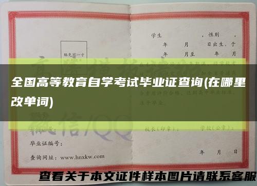 全国高等教育自学考试毕业证查询(在哪里改单词)缩略图