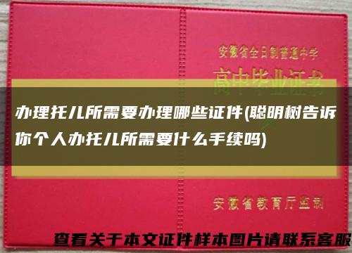 办理托儿所需要办理哪些证件(聪明树告诉你个人办托儿所需要什么手续吗)缩略图