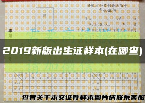 2019新版出生证样本(在哪查)缩略图