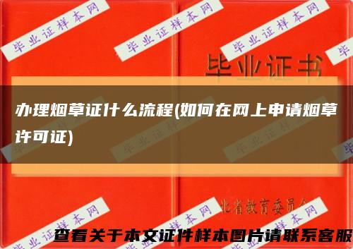 办理烟草证什么流程(如何在网上申请烟草许可证)缩略图