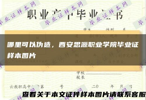 哪里可以伪造，西安思源职业学院毕业证样本图片缩略图