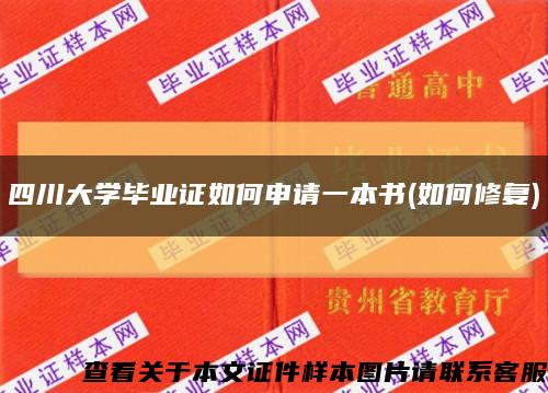 四川大学毕业证如何申请一本书(如何修复)缩略图