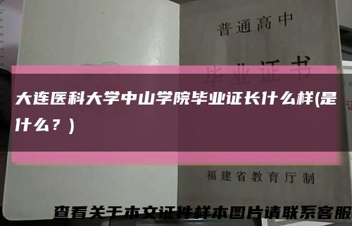 大连医科大学中山学院毕业证长什么样(是什么？)缩略图