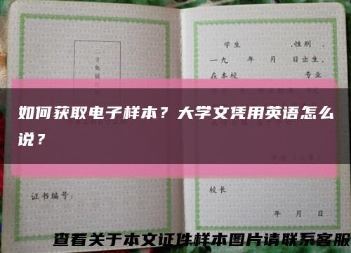 如何获取电子样本？大学文凭用英语怎么说？缩略图