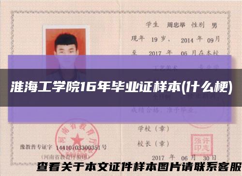 淮海工学院16年毕业证样本(什么梗)缩略图