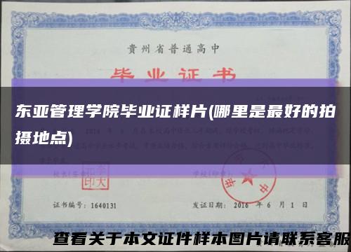 东亚管理学院毕业证样片(哪里是最好的拍摄地点)缩略图