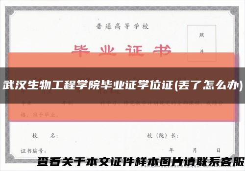 武汉生物工程学院毕业证学位证(丢了怎么办)缩略图