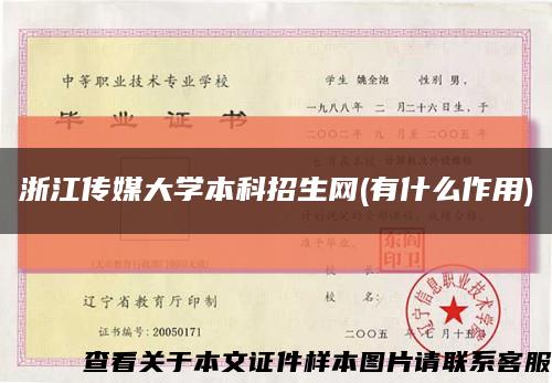 浙江传媒大学本科招生网(有什么作用)缩略图