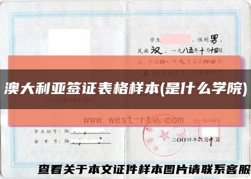 澳大利亚签证表格样本(是什么学院)缩略图