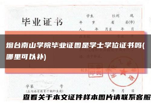 烟台南山学院毕业证图是学士学位证书吗(哪里可以补)缩略图