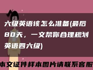 六级英语该怎么准备(最后80天，一文帮你合理规划英语四六级)缩略图