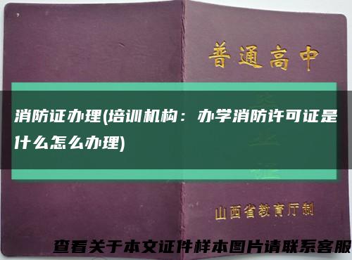 消防证办理(培训机构：办学消防许可证是什么怎么办理)缩略图