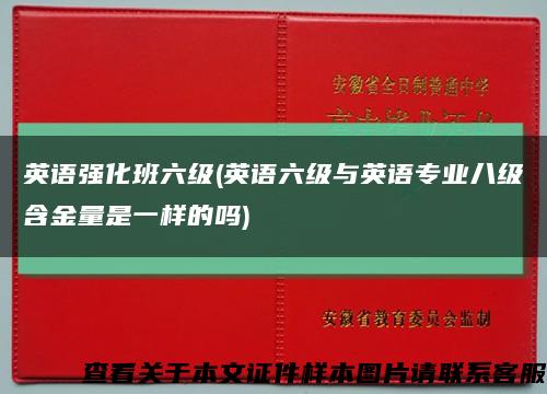 英语强化班六级(英语六级与英语专业八级含金量是一样的吗)缩略图