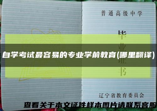 自学考试最容易的专业学前教育(哪里翻译)缩略图